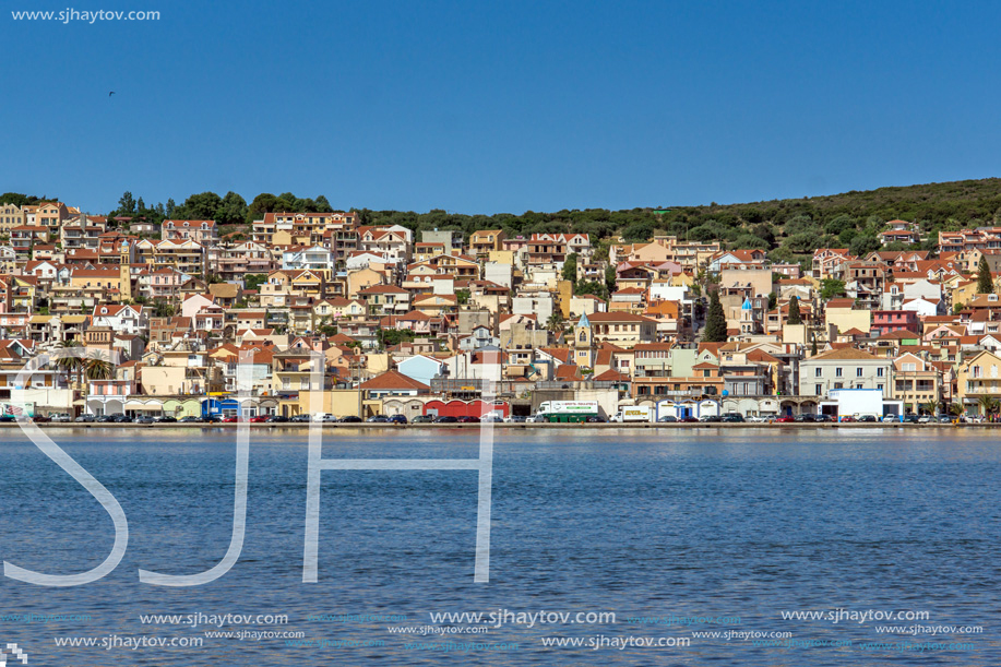 ARGOSTOLI, KEFALONIA, GREECE - MAY 26, 2015: Panorama to Argostoli town, Kefalonia, Ionian islands, Greece