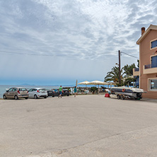 KATO KATELIOS, KEFALONIA, GREECE - MAY 26, 2015: Typical houses in Kato Katelios town, Kefalonia, Ionian islands, Greece