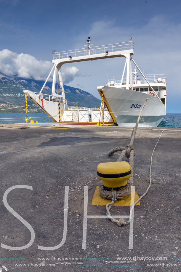 PESADA, KEFALONIA, GREECE - MAY 26, 2015: Port and Coastline of village of Pesada, Kefalonia, Ionian islands, Greece