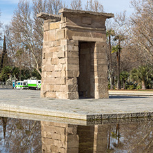 MADRID, SPAIN - JANUARY 23, 2018:  Amazing view of Temple of Debod in City of Madrid, Spain