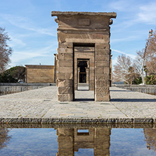 MADRID, SPAIN - JANUARY 23, 2018:  Amazing view of Temple of Debod in City of Madrid, Spain