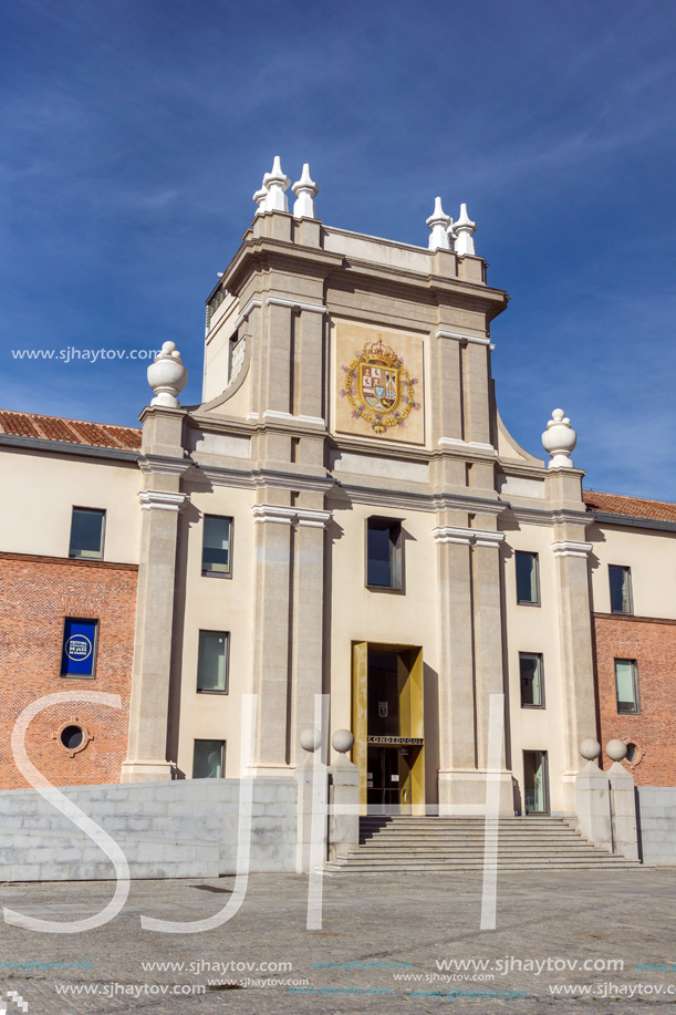 MADRID, SPAIN - JANUARY 23, 2018:  Building of Conde Duque Cultural Center in City of Madrid, Spain
