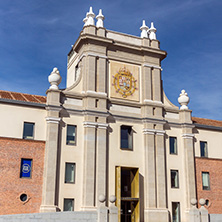 MADRID, SPAIN - JANUARY 23, 2018:  Building of Conde Duque Cultural Center in City of Madrid, Spain