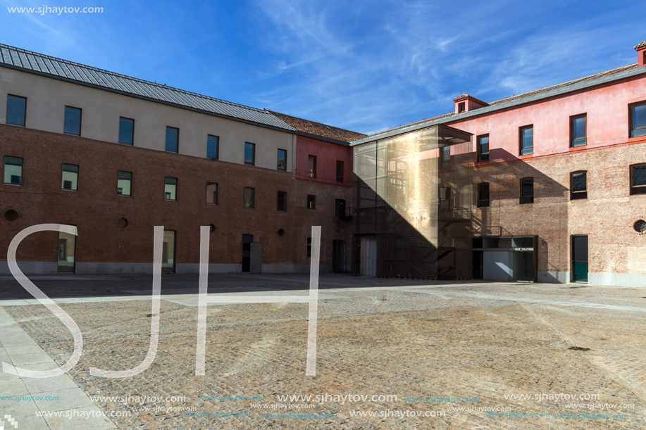 MADRID, SPAIN - JANUARY 23, 2018:  Building of Conde Duque Cultural Center in City of Madrid, Spain