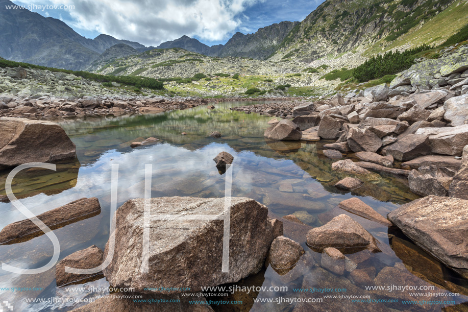 Amazing Landscape with Musala peak in Musalenski lakes,  Rila mountain, Bulgaria