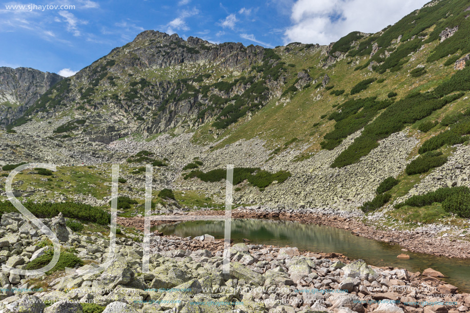 Landscape with Green hills and Musalenski lakes,  Rila mountain, Bulgaria