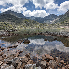 Amazing Landscape with Musala peak in Musalenski lakes,  Rila mountain, Bulgaria