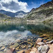 Amazing Landscape with Musala peak in Musalenski lakes,  Rila mountain, Bulgaria
