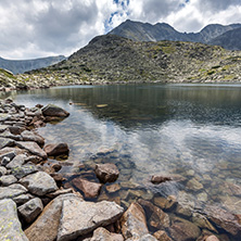 Landscape with Green hills and Musalenski lakes,  Rila mountain, Bulgaria