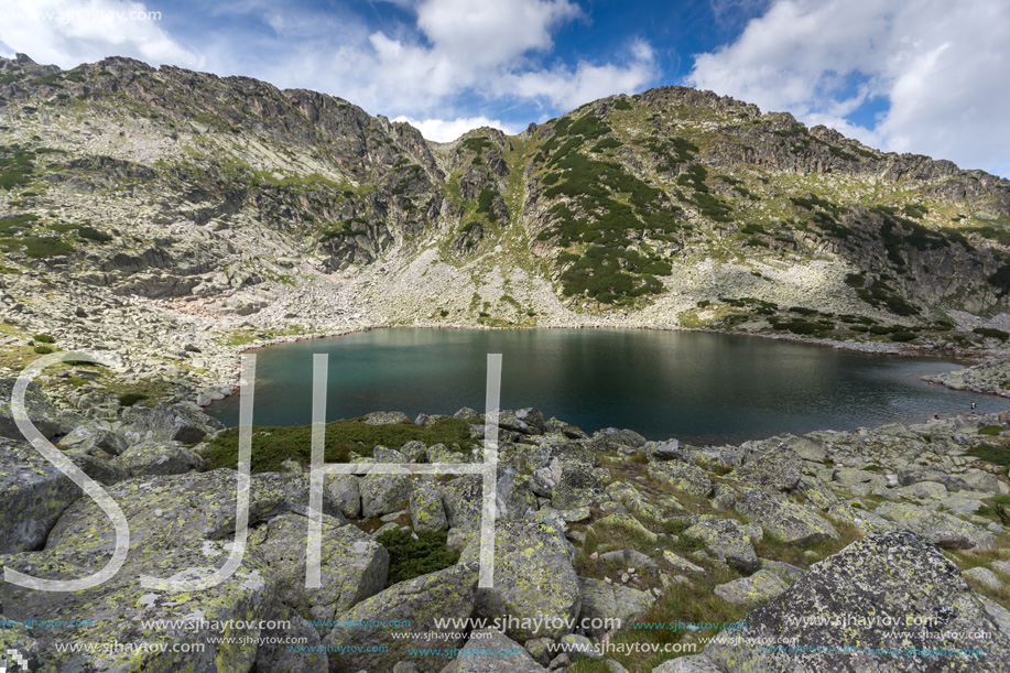 Landscape with Green hills and Musalenski lakes,  Rila mountain, Bulgaria