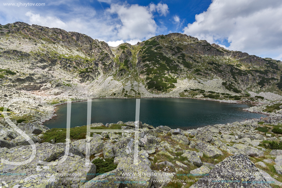 Landscape with Green hills and Musalenski lakes,  Rila mountain, Bulgaria