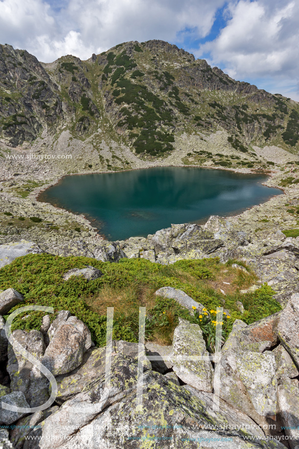 Landscape with Green hills and Musalenski lakes,  Rila mountain, Bulgaria