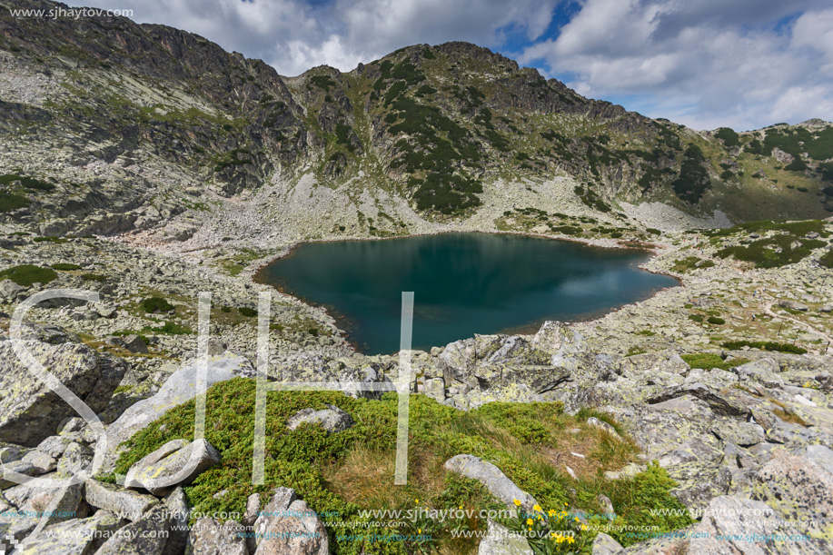 Landscape with Green hills and Musalenski lakes,  Rila mountain, Bulgaria