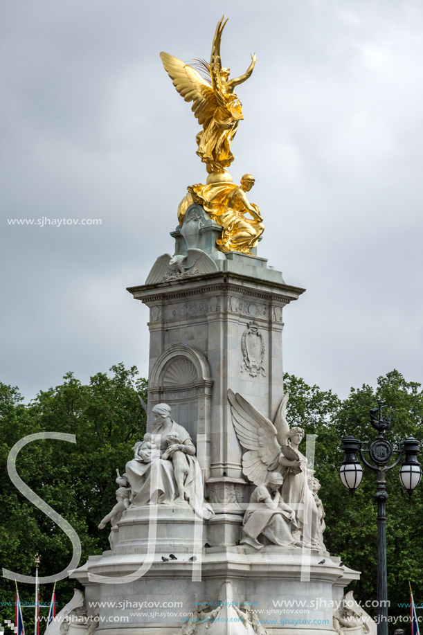 LONDON, ENGLAND - JUNE 17, 2016: Queen Victoria Memorial in front of Buckingham Palace, London, England, United Kingdom