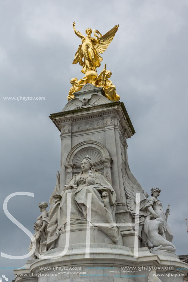 LONDON, ENGLAND - JUNE 17, 2016: Queen Victoria Memorial in front of Buckingham Palace, London, England, United Kingdom