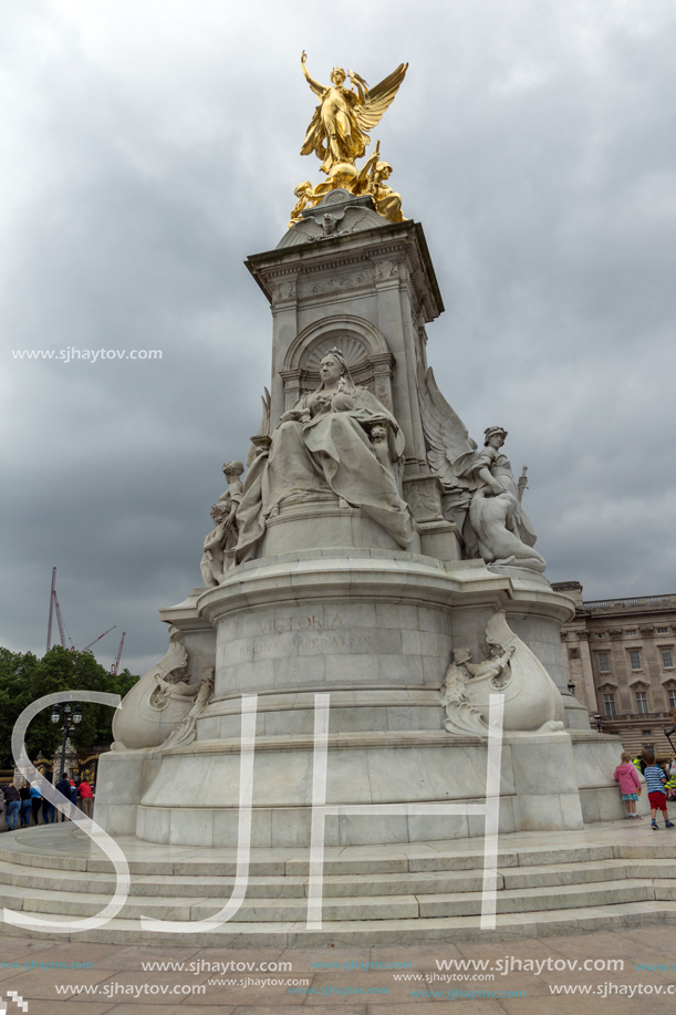 LONDON, ENGLAND - JUNE 17, 2016: Queen Victoria Memorial in front of Buckingham Palace, London, England, United Kingdom