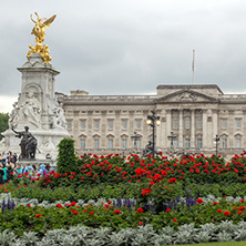 LONDON, ENGLAND - JUNE 17, 2016: Panorama of Buckingham Palace in London, England, Great Britain