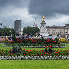 LONDON, ENGLAND - JUNE 17, 2016: Panorama of Buckingham Palace in London, England, Great Britain