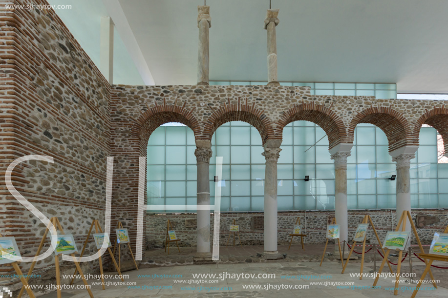 SANDANSKI, BULGARIA - APRIL 4, 2018: Ruins of Episcopal complex with basilica in town of Sandanski, Bulgaria