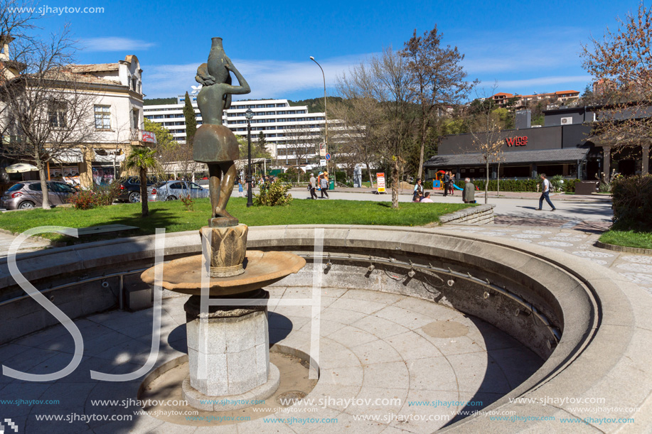 SANDANSKI, BULGARIA - APRIL 4, 2018: The Center and Pedestrian street in town of Sandanski, Bulgaria