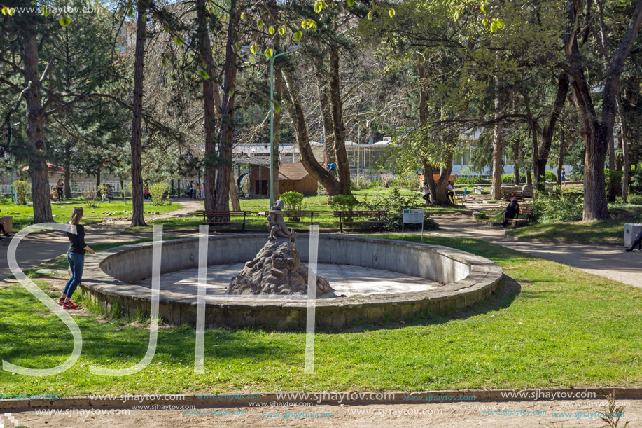 SANDANSKI, BULGARIA - APRIL 4, 2018: Spring view of Park St. Vrach in town of Sandanski, Bulgaria