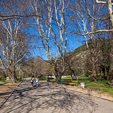 SANDANSKI, BULGARIA - APRIL 4, 2018: Spring view of Park St. Vrach in town of Sandanski, Bulgaria