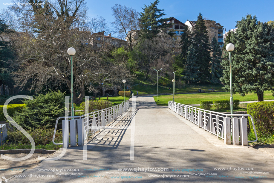 SANDANSKI, BULGARIA - APRIL 4, 2018: Spring view of Park St. Vrach in town of Sandanski, Bulgaria