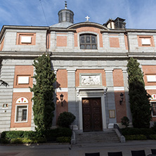 MADRID, SPAIN - JANUARY 23, 2018:  Building of Royal Parish of Santiago and San Juan in City of Madrid, Spain