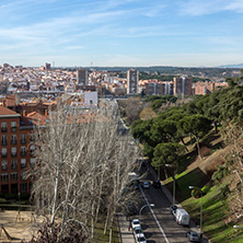 MADRID, SPAIN - JANUARY 23, 2018: Amazing panoramic view of City of Madrid from Viaduct of Bailen, Spain