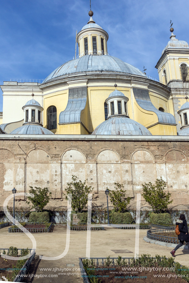 MADRID, SPAIN - JANUARY 23, 2018:  Amazing view of San Francisco el Grande church in City of Madrid, Spain