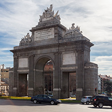 MADRID, SPAIN - JANUARY 23, 2018: Amazing view of Puerta de Toledo in City of Madrid, Spain