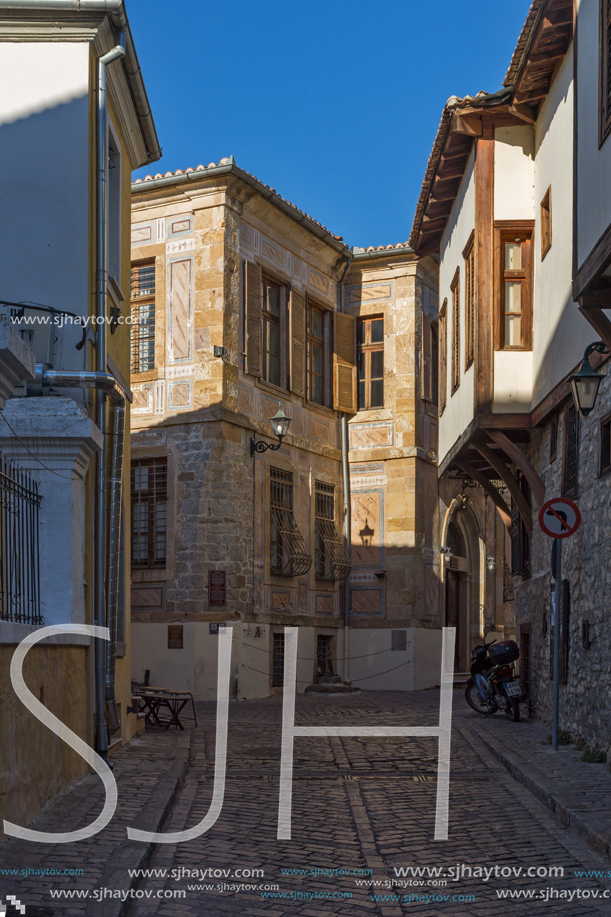 XANTHI, GREECE - DECEMBER 28, 2015: Street and old houses in old town of Xanthi, East Macedonia and Thrace, Greece