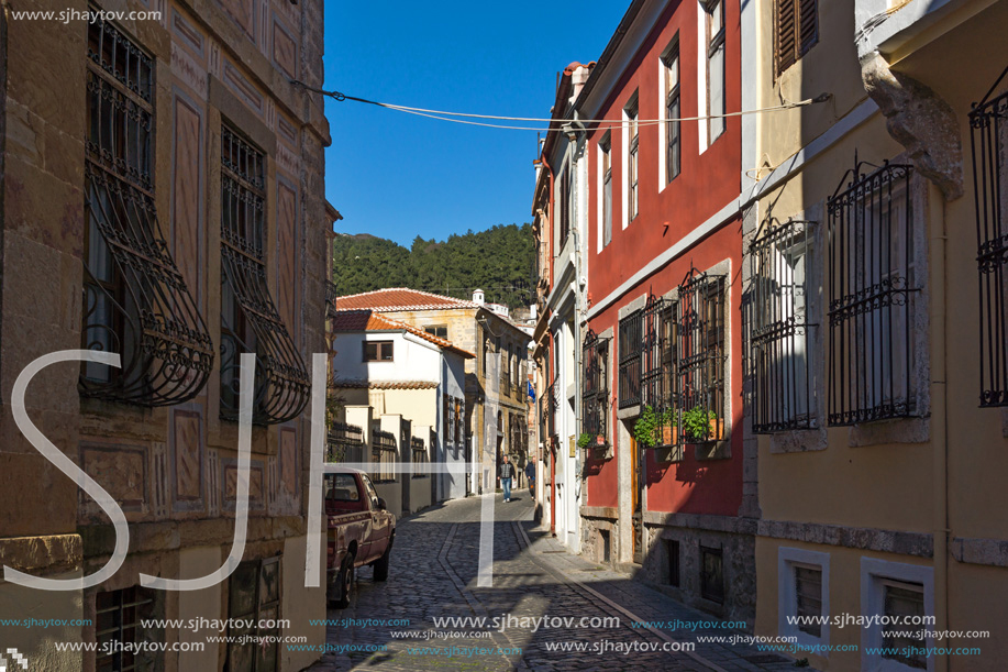 XANTHI, GREECE - DECEMBER 28, 2015: Street and old houses in old town of Xanthi, East Macedonia and Thrace, Greece