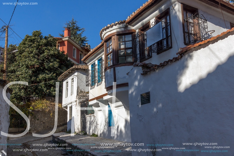 XANTHI, GREECE - DECEMBER 28, 2015: Street and old houses in old town of Xanthi, East Macedonia and Thrace, Greece