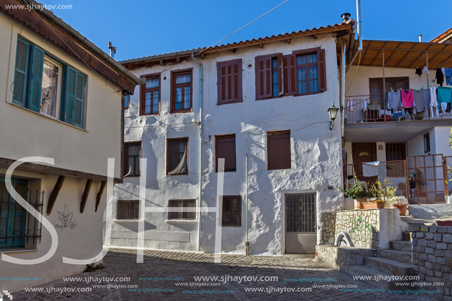 XANTHI, GREECE - DECEMBER 28, 2015: Street and old houses in old town of Xanthi, East Macedonia and Thrace, Greece