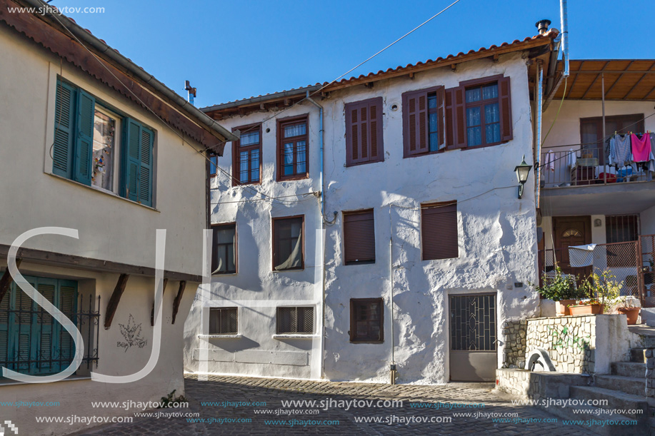 XANTHI, GREECE - DECEMBER 28, 2015: Street and old houses in old town of Xanthi, East Macedonia and Thrace, Greece