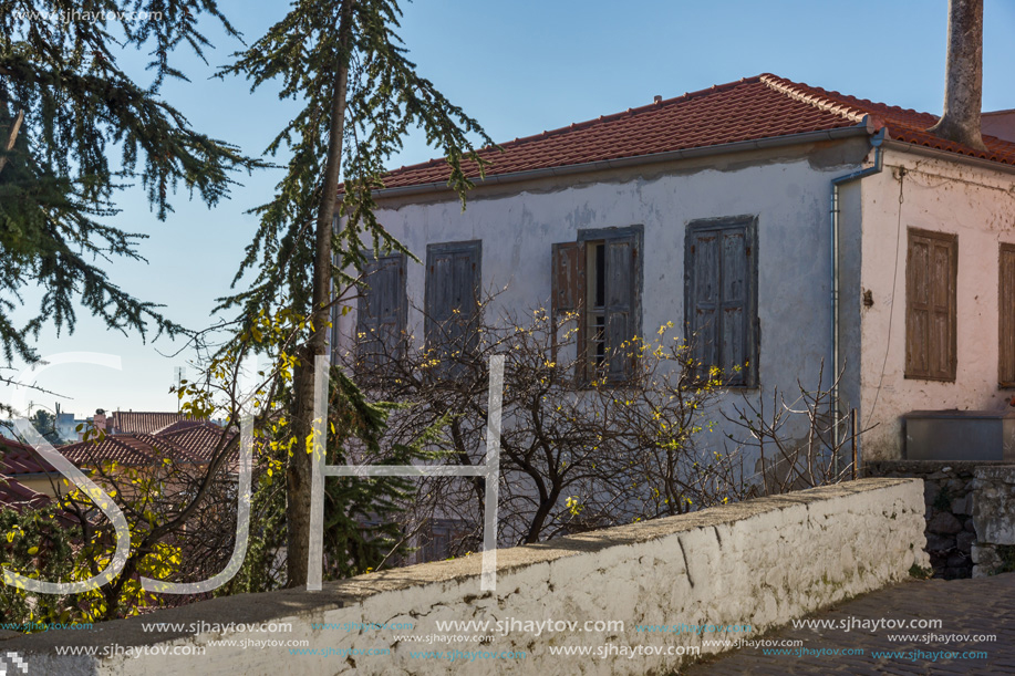 XANTHI, GREECE - DECEMBER 28, 2015: Street and old houses in old town of Xanthi, East Macedonia and Thrace, Greece