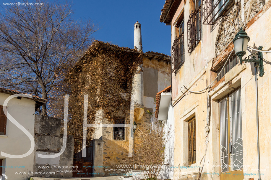 XANTHI, GREECE - DECEMBER 28, 2015: Street and old houses in old town of Xanthi, East Macedonia and Thrace, Greece