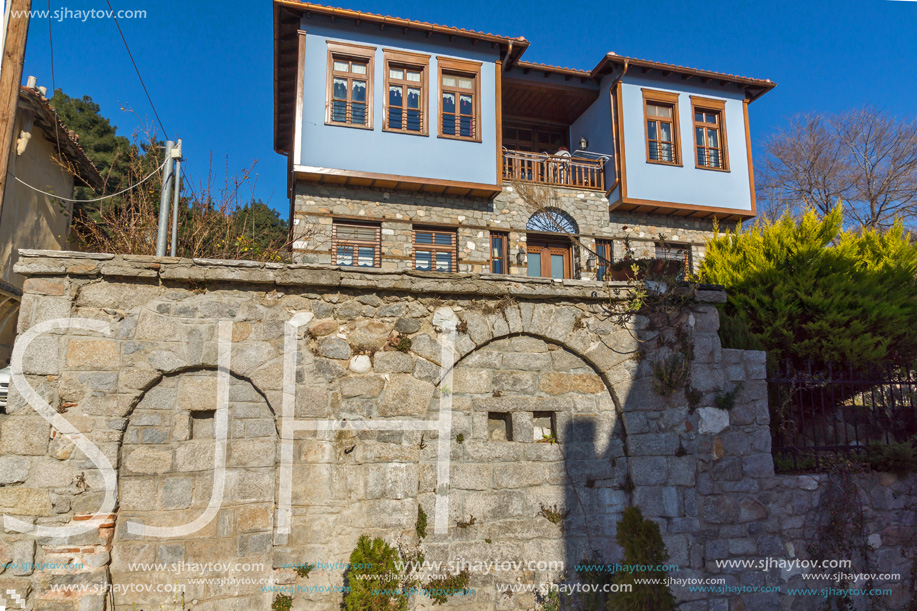 XANTHI, GREECE - DECEMBER 28, 2015: Street and old houses in old town of Xanthi, East Macedonia and Thrace, Greece