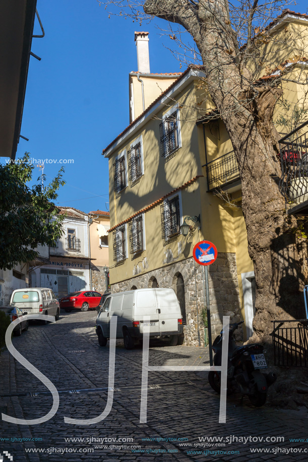 XANTHI, GREECE - DECEMBER 28, 2015: Street and old houses in old town of Xanthi, East Macedonia and Thrace, Greece