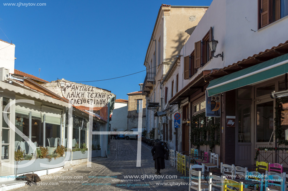 XANTHI, GREECE - DECEMBER 28, 2015: Street and old houses in old town of Xanthi, East Macedonia and Thrace, Greece