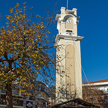 XANTHI, GREECE - SEPTEMBER 23, 2017: Clock tower in old town of Xanthi, East Macedonia and Thrace, Greece