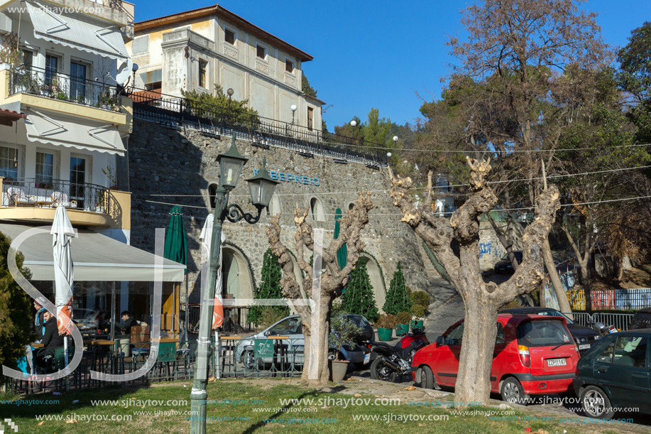 XANTHI, GREECE - DECEMBER 28, 2015: Street and old houses in old town of Xanthi, East Macedonia and Thrace, Greece