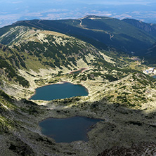 Amazing Panorama to Musalenski lakes from Musala Peak, Rila mountain, Bulgaria
