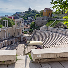 PLOVDIV, BULGARIA - MAY 1, 2016: Ruins of Ancient Roman theatre in Plovdiv, Bulgaria