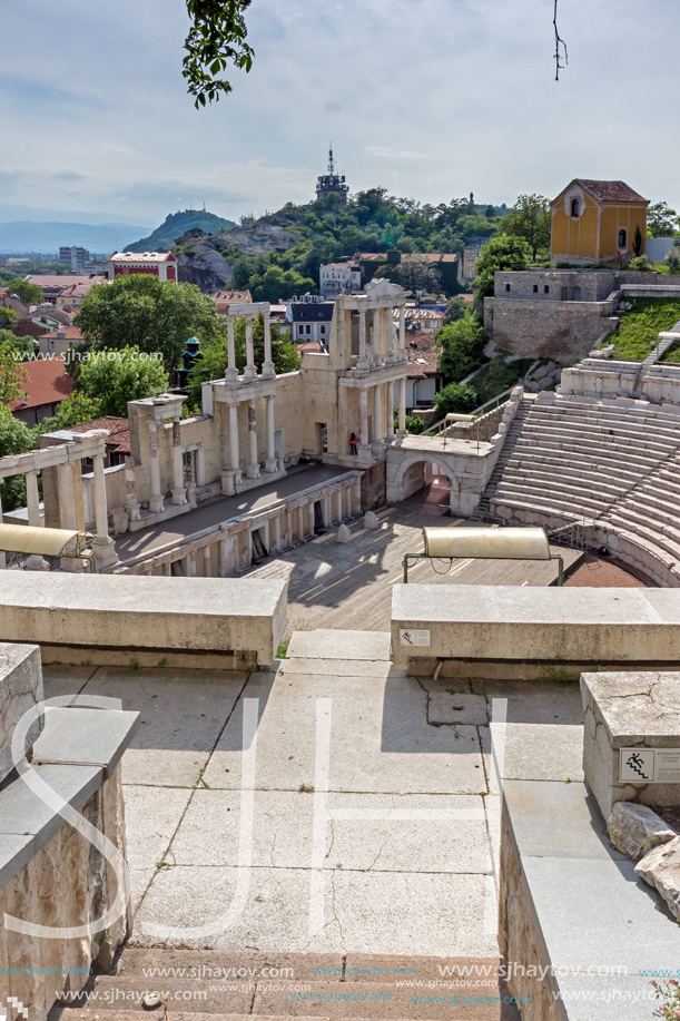 PLOVDIV, BULGARIA - MAY 1, 2016: Ruins of Ancient Roman theatre in Plovdiv, Bulgaria