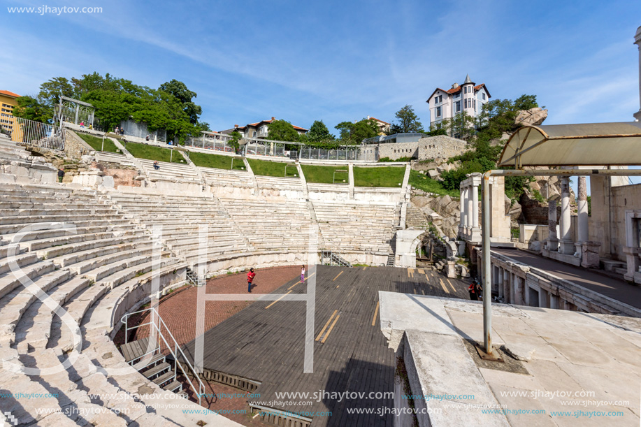 PLOVDIV, BULGARIA - MAY 1, 2016: Ruins of Ancient Roman theatre in Plovdiv, Bulgaria