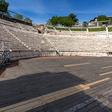 PLOVDIV, BULGARIA - MAY 1, 2016: Ruins of Ancient Roman theatre in Plovdiv, Bulgaria