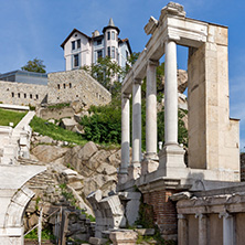 PLOVDIV, BULGARIA - MAY 1, 2016: Ruins of Ancient Roman theatre in Plovdiv, Bulgaria