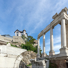 PLOVDIV, BULGARIA - MAY 1, 2016: Ruins of Ancient Roman theatre in Plovdiv, Bulgaria